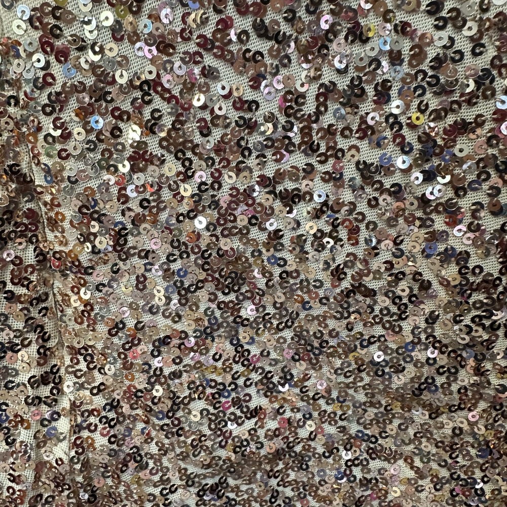 Badgley Mischka Blush sequins V neckline. Ruched waist glitzy and classic mini - Picture 10 of 16